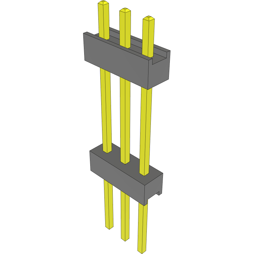 Samtec-EW-03-12-T-S-591 Cabezales del conector y receptáculos PCB Conn Board Stacker HDR 3 POS 2.54mm Solder ST Top Entry Thru-Hole Bulk