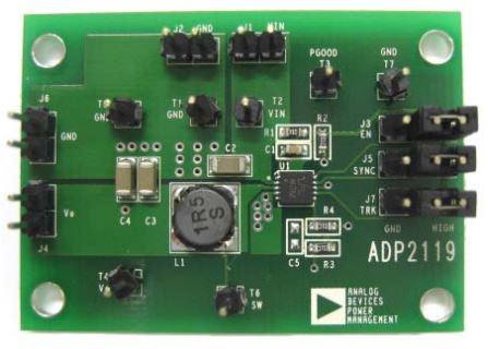 Analog Devices-ADP2119-EVALZ Energiemanagement, Entwicklungsplatinen und -kits ADP2119 DC to DC Converter and Switching Regulator Chip 1.2V Output Evaluation Board