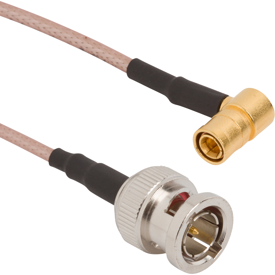 Amphenol RF-245103-05-18.00 Montaje de cables coaxial Cable Assembly RG179 0.457m BNC to SMB M-M Bag