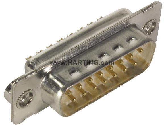 HARTING-09670151615 Steckverbinder, D-Sub Conn D-Sub M 15 POS Solder Cup ST Panel Mount 15 Terminal 1 Port