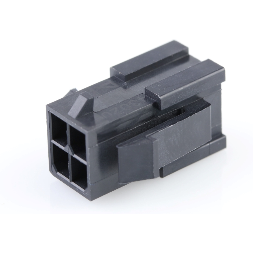 Molex-43020-0400 Connector Discrete Wire Housing Conn Housing PL 4 POS 3mm Crimp ST Panel Mount Black Micro-Fit 3.0™ Bag