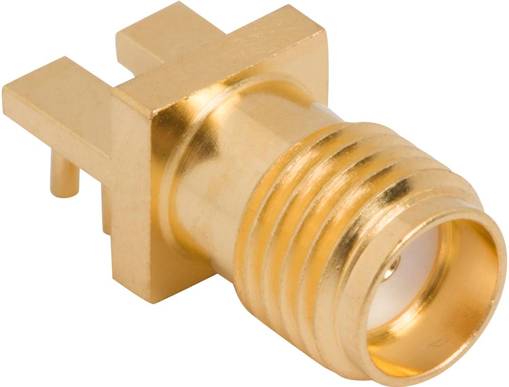 Amphenol RF-901-10512-1 射频连接器 Conn SMA 0Hz to 26.5GHz 50Ohm Solder RA Edge Mount F Gold