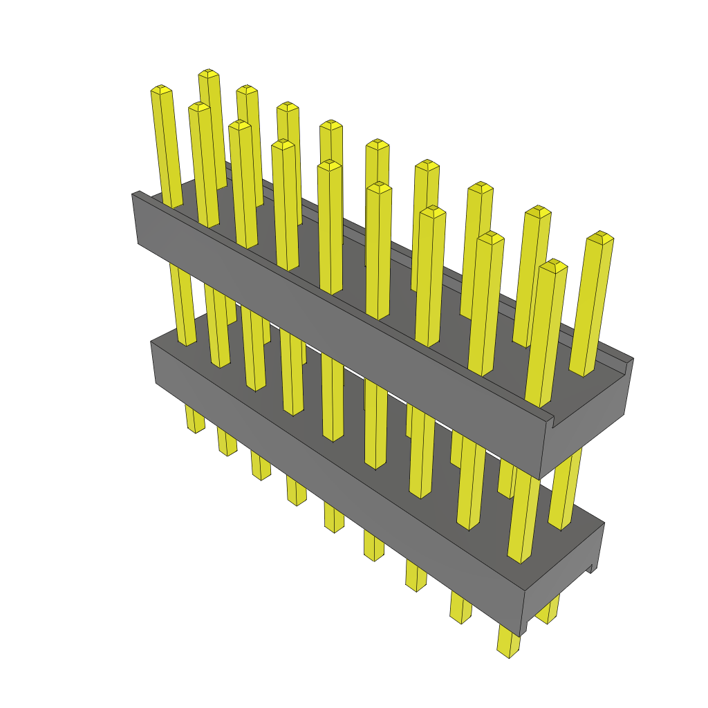 Samtec-ZW-09-09-T-D-413-120 Cabezales del conector y receptáculos PCB Conn Board Stacker HDR 18 POS 2.54mm Solder ST Top Entry Thru-Hole Bulk