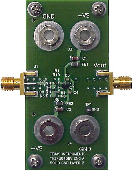Texas Instruments-THS4304DBVEVM Amplifier IC Development Boards and Kits THS4304 OP Amp Evaluation Board