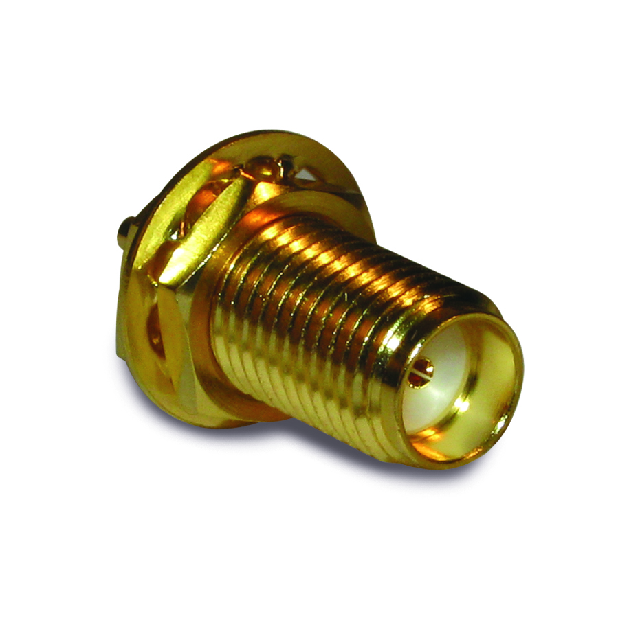 Amphenol RF-132139 Connettore RF Conn SMA 0Hz to 12.4GHz 50Ohm Solder Cup ST Panel Mount RCP Gold