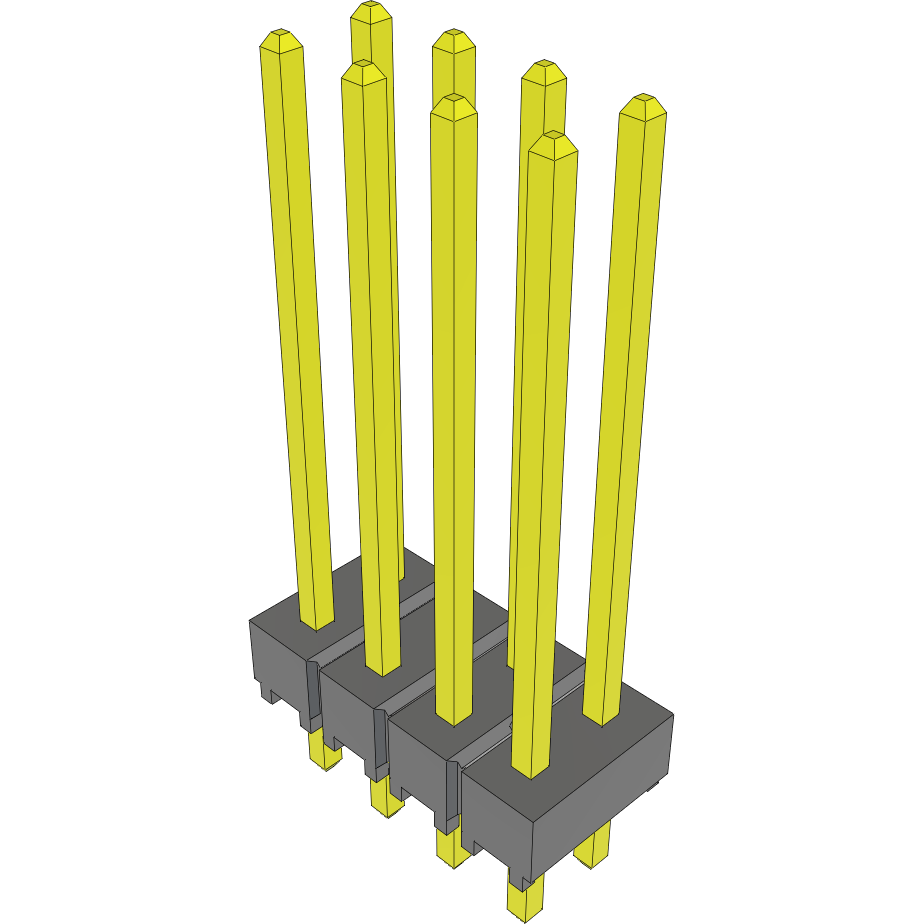 Samtec-TSW-104-17-T-D Steckverbinderleisten und Leiterplattenbuchsen Conn Unshrouded Header HDR 8 POS 2.54mm Solder ST Top Entry Thru-Hole Bulk