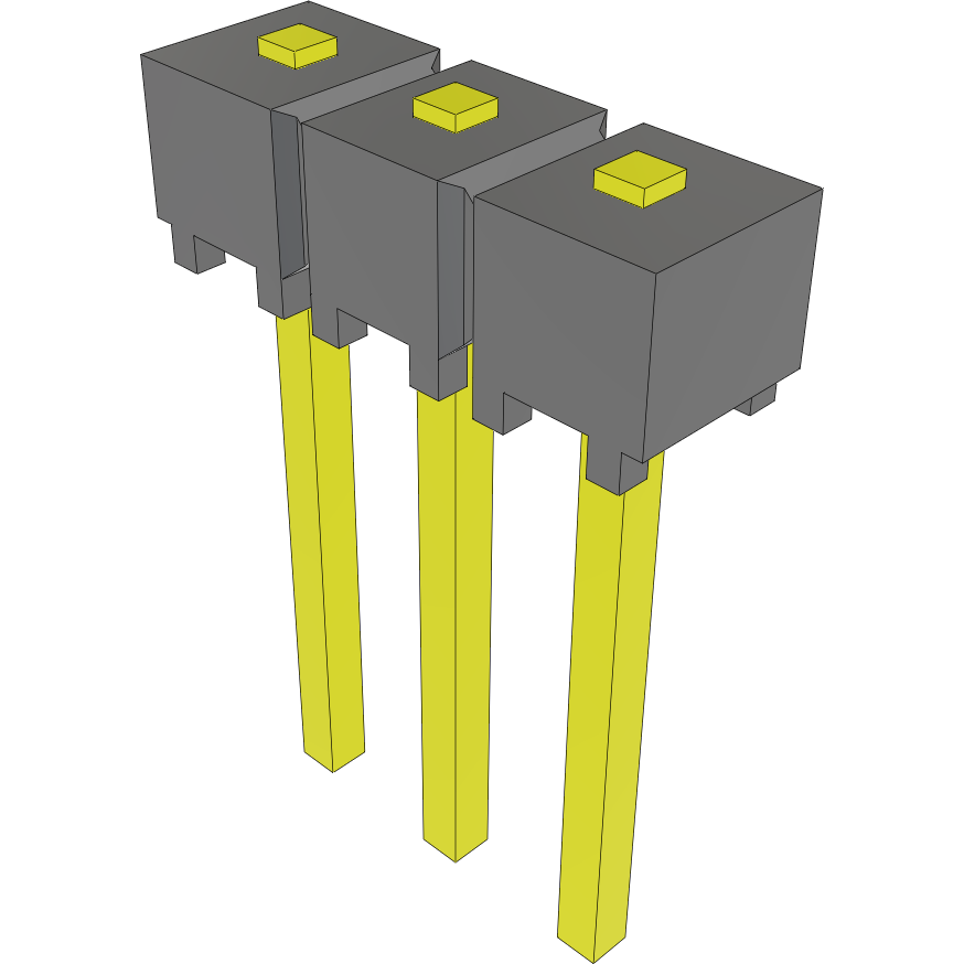 Samtec-MTSW-103-07-G-S-008 Connector Headers and PCB Receptacles Conn Unshrouded Header HDR 3 POS 2.54mm Solder ST Top Entry Thru-Hole Bulk
