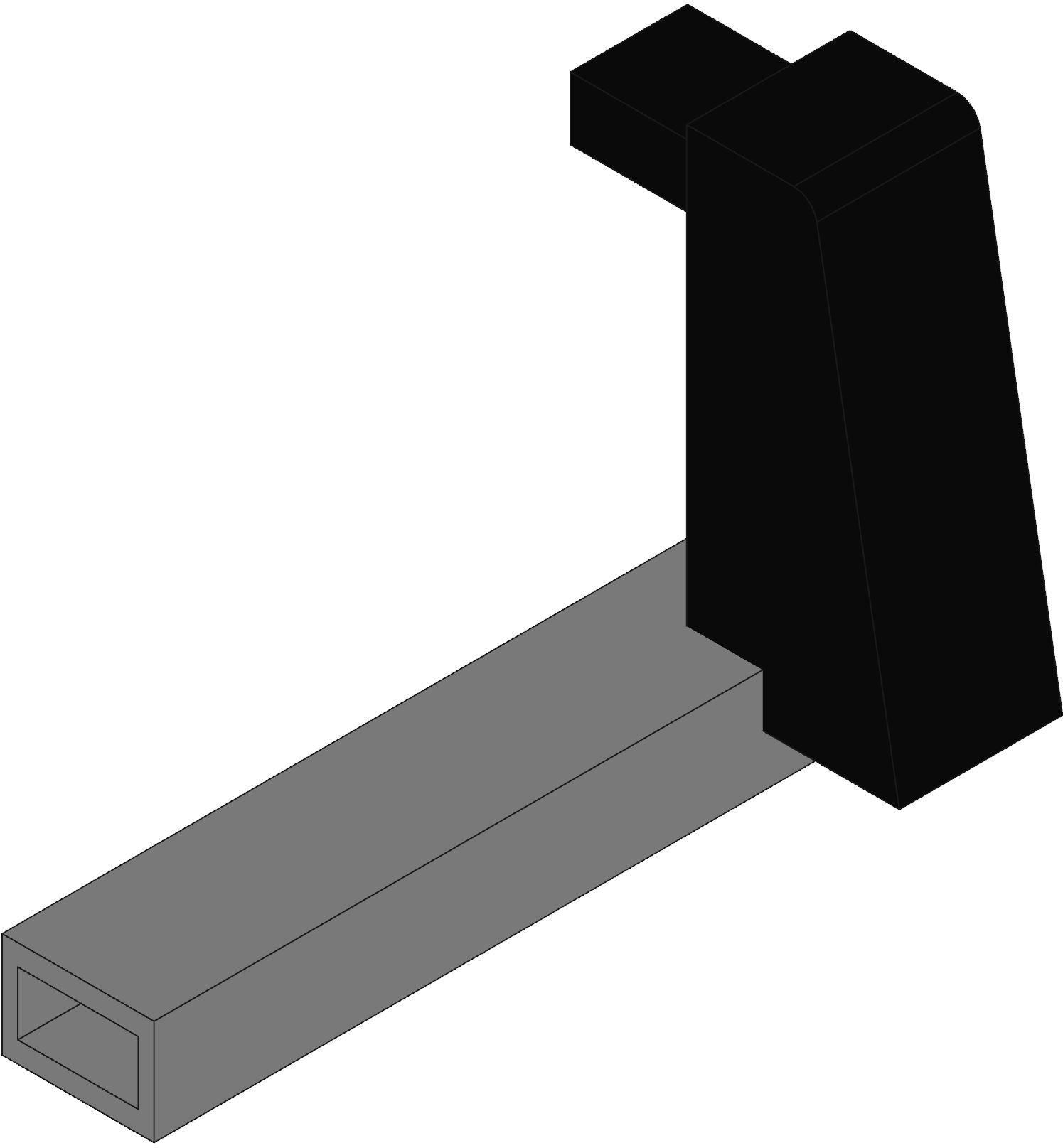 Hammond Manufacturing-1427GBC null Handle - Aluminum. 3" Mounting Centers. 1.64" High. Clear Handle And Black Posts