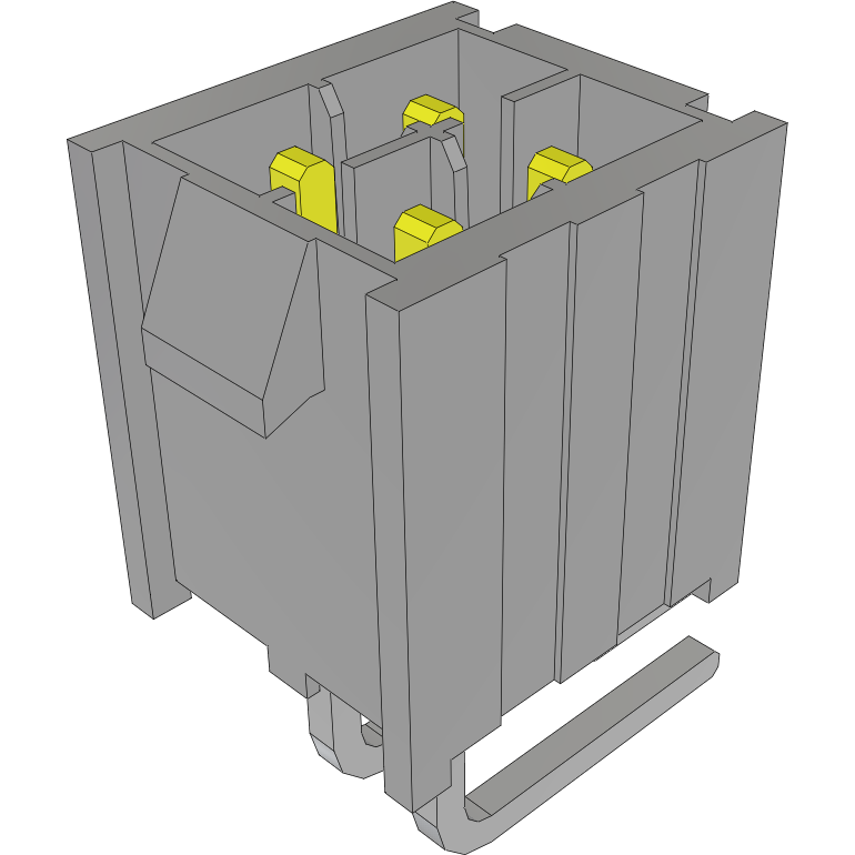 Samtec-IPL1-102-01-L-D-RA-K 连接器插头及 PCB 插座 Conn Wire to Board HDR 4 POS 2.54mm Solder RA Side Entry Thru-Hole Tube