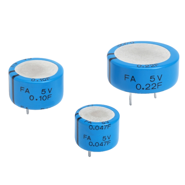 KEMET Corporation-USCFA00H104Z00 Elektrische Doppelschichtkondensatoren – Superkondensatoren Cap Supercap 0.1F 5.5V -20% to 80% ( 21.5 X 15.5mm ) Radial Cylindrical 7.6mm 8 Ohm 1000h 70°C Box
