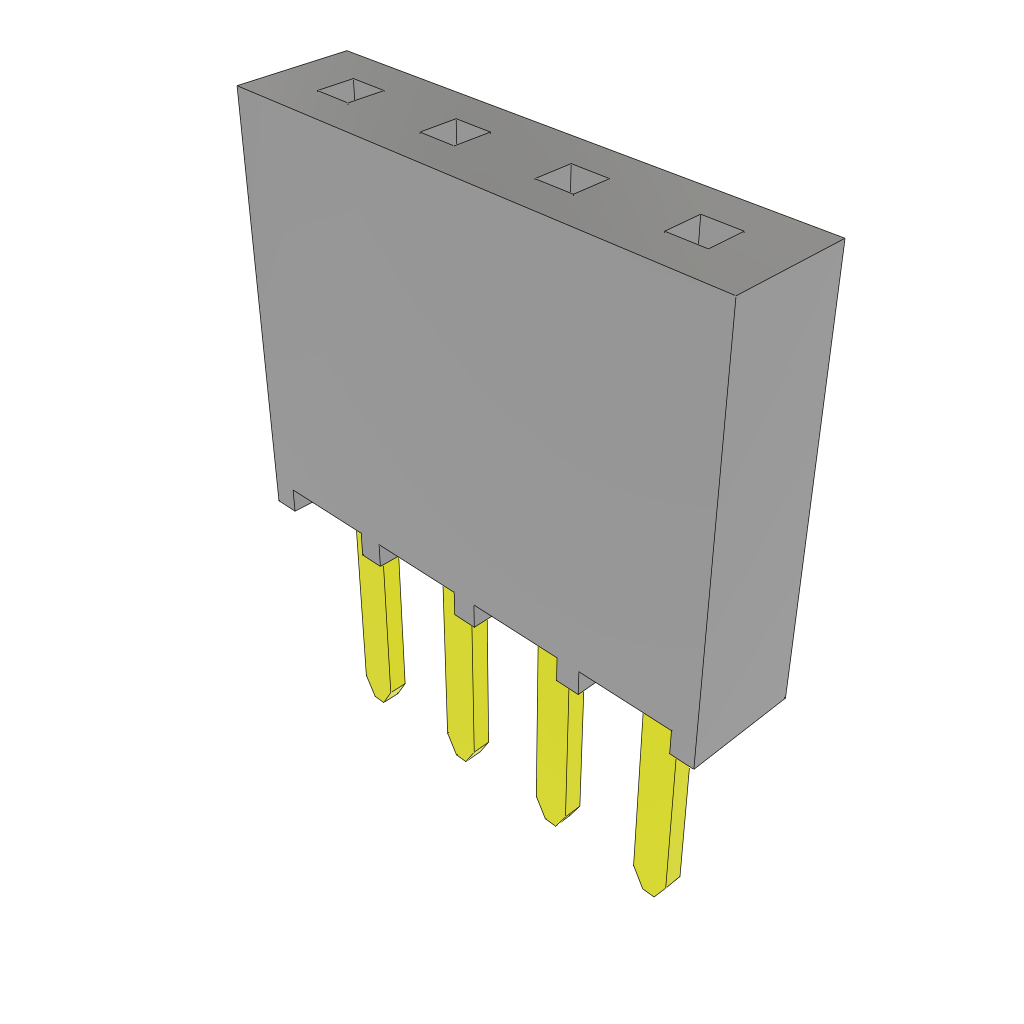 Samtec-SSW-104-22-F-S Steckverbinderleisten und Leiterplattenbuchsen Conn Socket Strip SKT 4 POS 2.54mm Solder ST Top Entry Thru-Hole Bulk