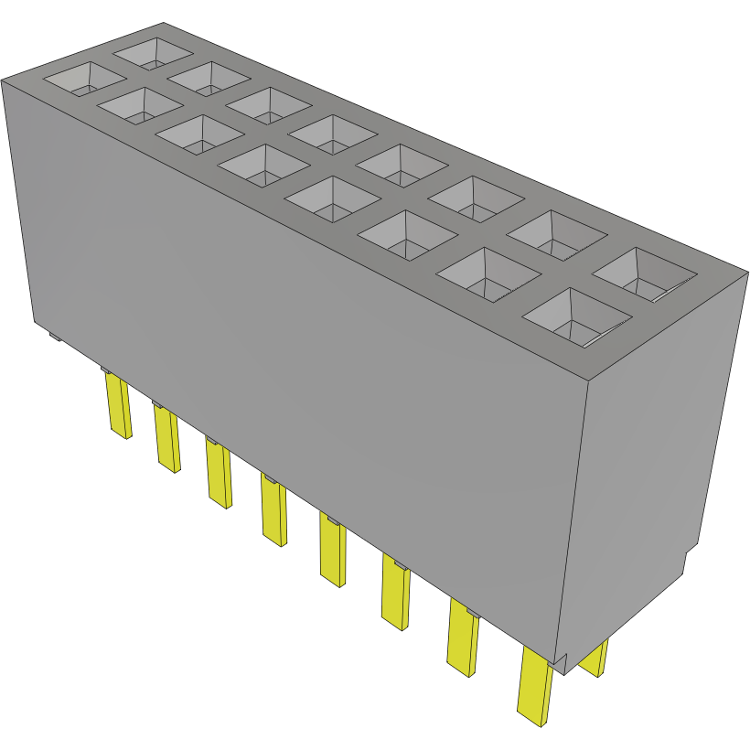 Samtec-SFMC-108-L3-S-D Connector Headers and PCB Receptacles Conn Socket Strip SKT 16 POS 1.27mm Solder ST Top Entry Thru-Hole TIGER EYE™ Tube
