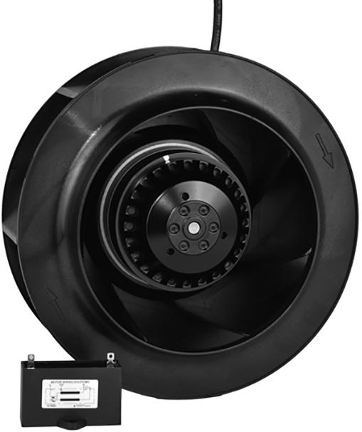 ORION FANS-OAB250-22-1 Blowers and Fans AC Motorized Impeller Centrifugal Ball Bearing 230V 200V to 250V 770CFM/850CFM 75dB/76dB 251.5 X 100.1mm