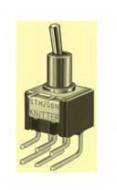 knitter-switch-STM206NRA Interruptor de palanca Switch Toggle ON ON DPDT Round Lever PC Pins 6A 250VAC 30VDC PC Mount with Bracket