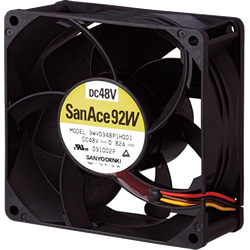 SANYO DENKI-9WV0948P1H001 Gebläse und Lüfter DC Fan Axial Ball Bearing 48V 40.8V to 52.8V 178CFM/83.7CFM 64dB/45dB 92 X 92 X 38mm