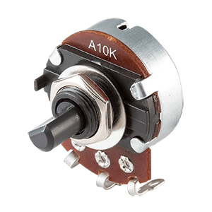 Same Sky (formerly CUI Devices)-PTN24A-B10020DPA Res Carbon Film POT 100K Ohm 20% 0.5W(1/2W) 1(Elec)/1(Mech)Turns 6mm (24 X 30.5 X 30mm) Pin Thru-Hole