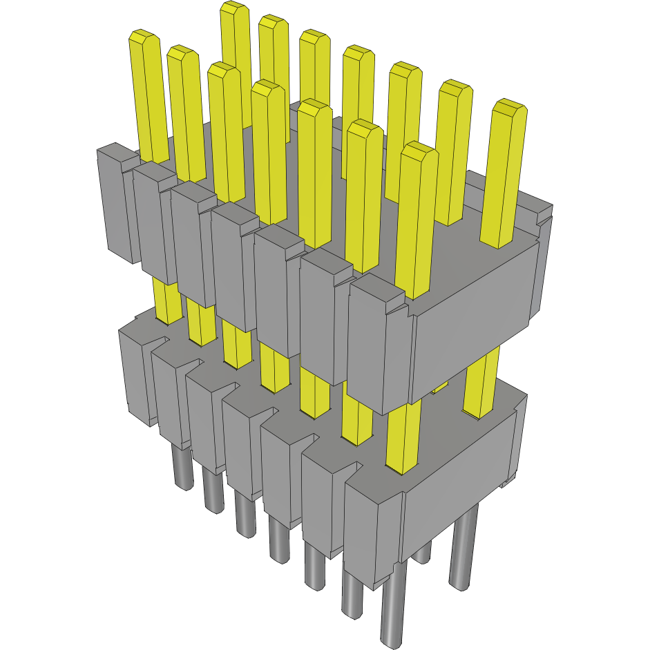 Samtec-DWM-07-53-L-D-290 Connector Headers and PCB Receptacles Conn Board Stacker HDR 14 POS 1.27mm Solder ST Thru-Hole Tube