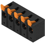 Weidmuller-2491920000 Steckverbinder, Klemmenblöcke Printed circuit board terminals, 15.00 mm, Number of poles 5, 90Deg, Solder pin length (l) 5 mm, black, PUSH IN with actuator, Clamping range, max. 16 mm2, Box