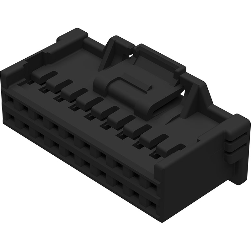 Molex-5016461801 Connector Discrete Wire Housing Conn Housing RCP 18 POS 2mm Crimp ST Cable Mount Black Bag