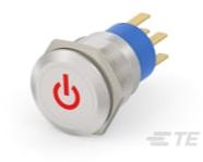 TE Connectivity-AV1921P312R04 Switch Push Button Switch Push Button OFF ON DPDT Flush Round Button 20VAC 20VDC 0.4VA Lock Panel Mount Solder Lug