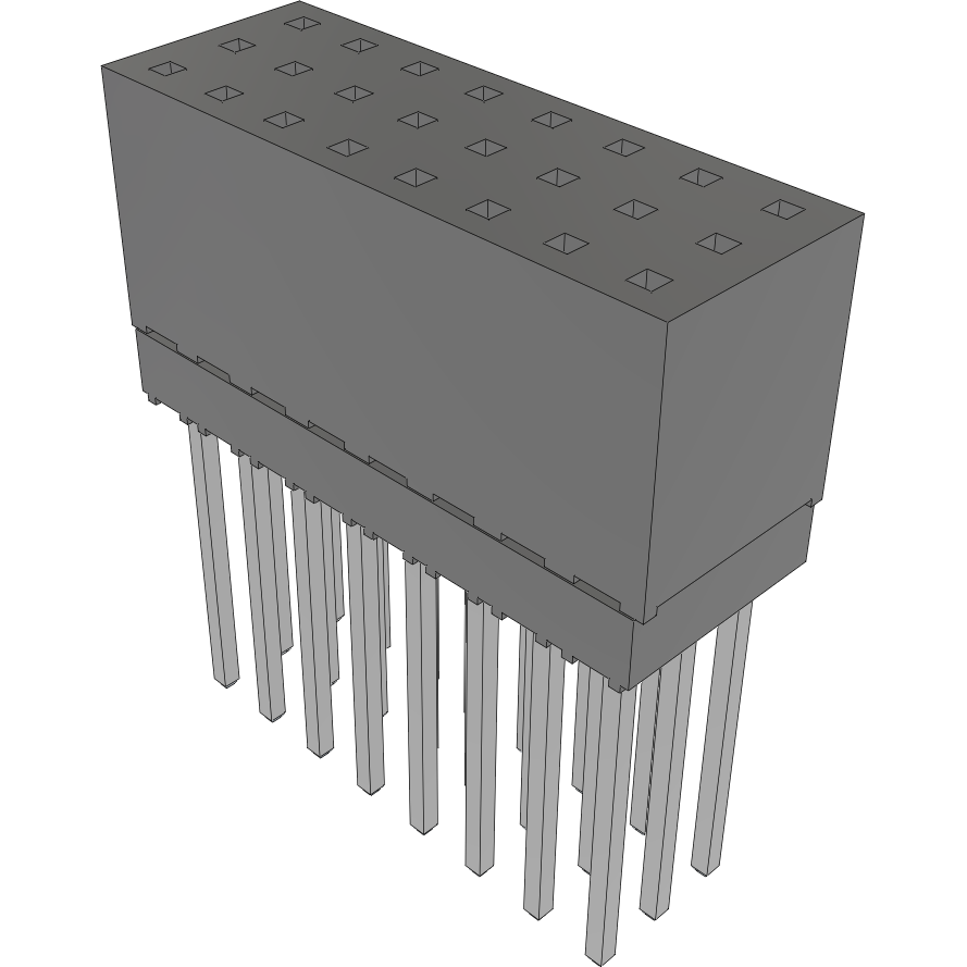 Samtec-ESQ-108-14-S-T Piastre connettori e prese PCB Conn Elevated Socket SKT 24 POS 2.54mm Solder ST Top Entry Thru-Hole Tube