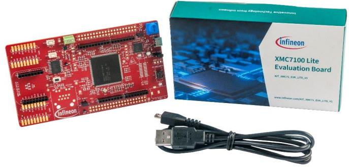 Infineon Technologies AG-KITXMC71EVKLITEV1TOBO1 Eingebettete Systementwicklungsboards und -kits XMC7100D-F176K4160AA Microcontroller Evaluation Kit 100MHz/250MHz CPU 64MB SPI NOR Flash Win