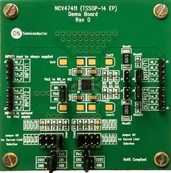 onsemi-NCV47411PAAJGEVB Kit e schede di sviluppo gestione della potenza DUAL CHANNEL ADJUSTABLE LOW DROPOUT REGULATOR EVALUATION BOARD