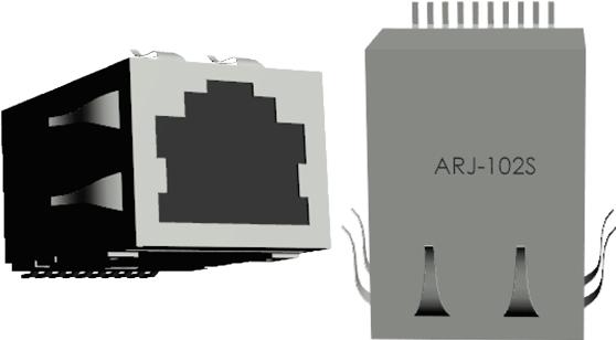 Abracon-ARJ-102S-T Steckverbinder, Telefon und Telekommunikation Conn RJ-45 F 8 POS 1.27mm Solder RA SMD 10 Terminal 1 Port T/R