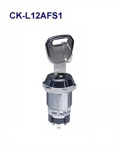NKK Switches-CK-L12AFS1 Switch KeyLock Switch Key Lock ON None ON SPDT 90° Flat Key 3A 250VAC Solder Lug 30000Cycles Panel Mount