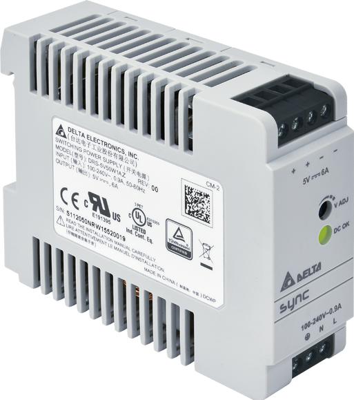 Delta Electronics-DRS-5V50W1AZ AC-DC-Spannungsversorgung AC/DC Power Supply Single-OUT 5V 6A 50W 7-Pin