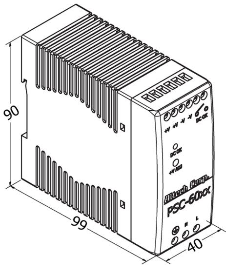Altech Corporation-PSC-6024 Alimentazione da CA a CC AC/DC Power Supply Single-OUT 24V 2.5A 60W 9-Pin