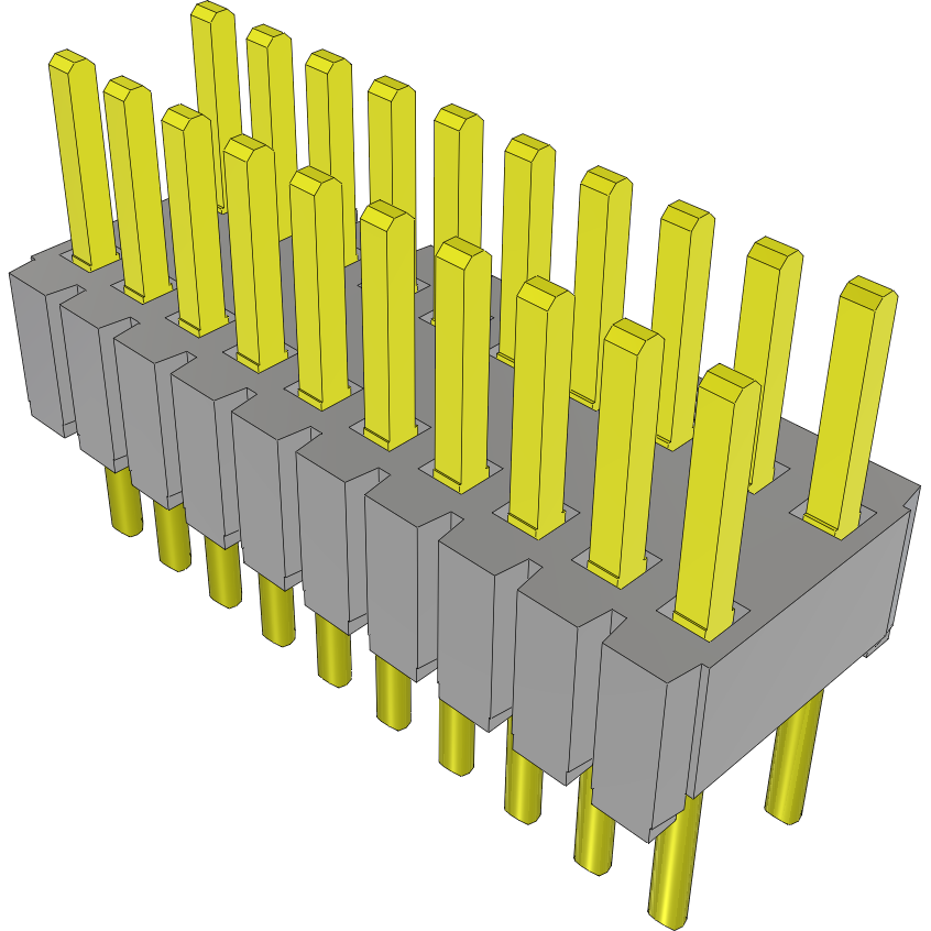 Samtec-HMTMS-110-25-S-D-125 Steckverbinderleisten und Leiterplattenbuchsen Conn Unshrouded Header HDR 20 POS 1.27mm Solder ST Top Entry Thru-Hole Tube