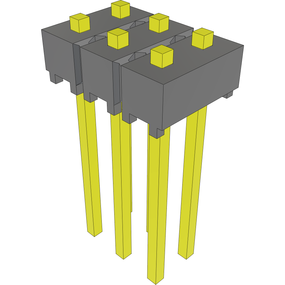 Samtec-MTSW-103-08-L-D-024 Steckverbinderleisten und Leiterplattenbuchsen Conn Unshrouded Header HDR 6 POS 2.54mm Solder ST Top Entry Thru-Hole Bulk