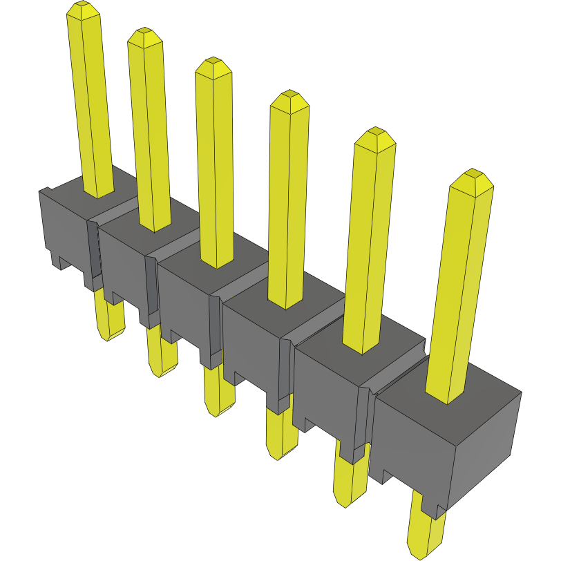 Samtec-TSW-106-23-S-S Connector Headers and PCB Receptacles Conn Unshrouded Header HDR 6 POS 2.54mm Solder ST Top Entry Thru-Hole