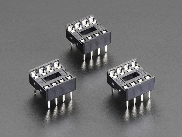 Adafruit Industries-2202 Steckverbinder, Buchsen IC Socket - for 8-pin 0.3 Chips - Pack of 3