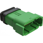 Conn Housing RCP 12 POS Crimp ST Cable Mount Green