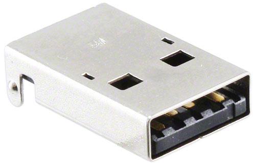 CnC Tech, LLC-1001-010-01001 Connector USB Conn USB 1.1 Type A PL 4 POS 2mm/2.5mm Solder RA Thru-Hole 4 Terminal 1 Port