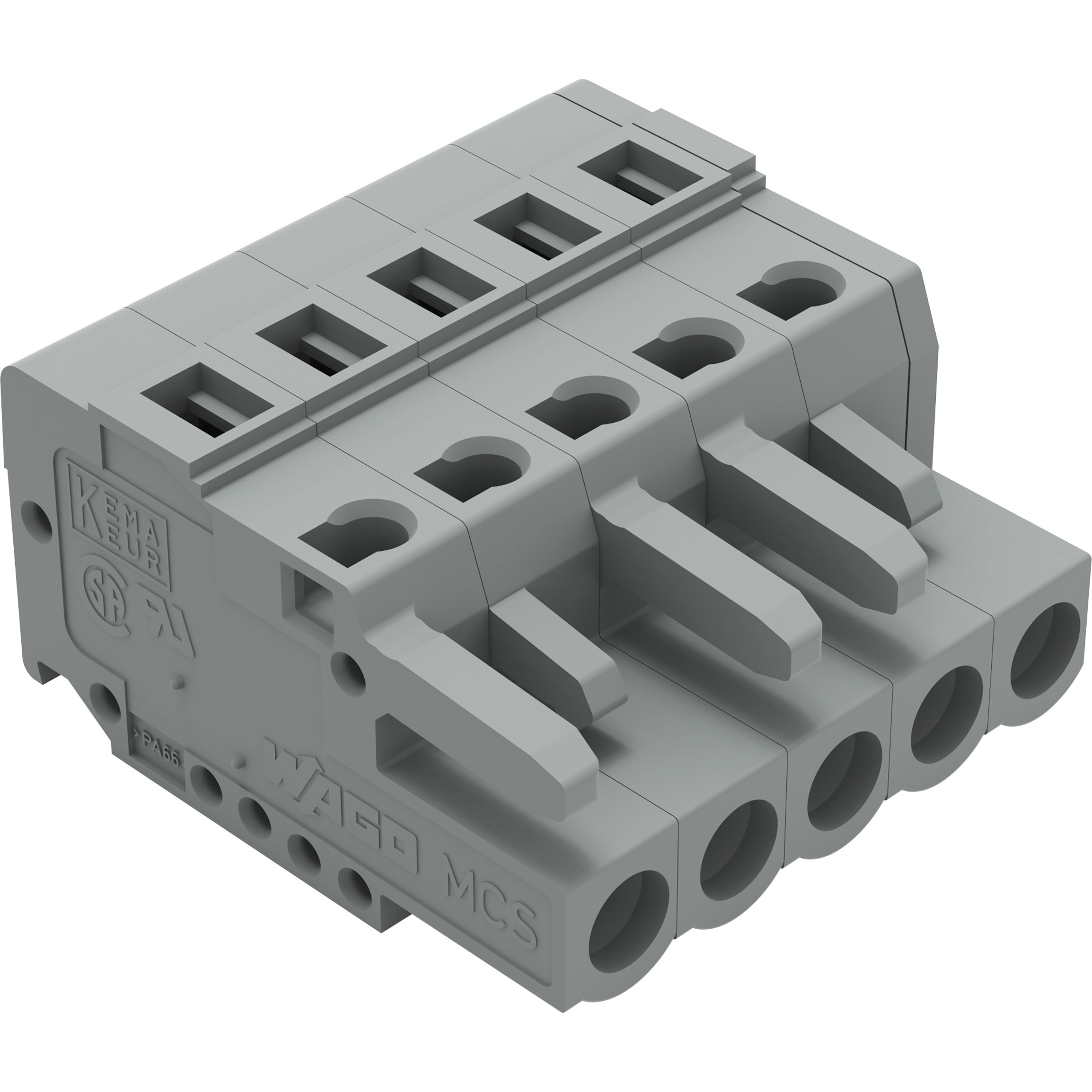 WAGO-231-105/026-000 Blocchi terminali connettore Conn Terminal Block F 5 POS 5mm Spring Clamp RA Cable Mount 15A Box