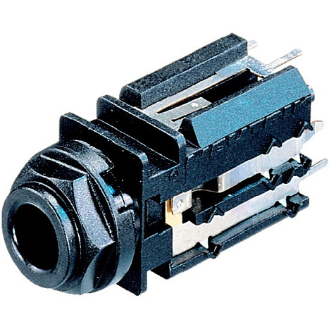 Neutrik Group-NJ3FD-V Steckverbinder für Audio und Video Conn 1/4" Stereo Jack F 3 POS Solder ST Thru-Hole 3 Terminal 1 Port