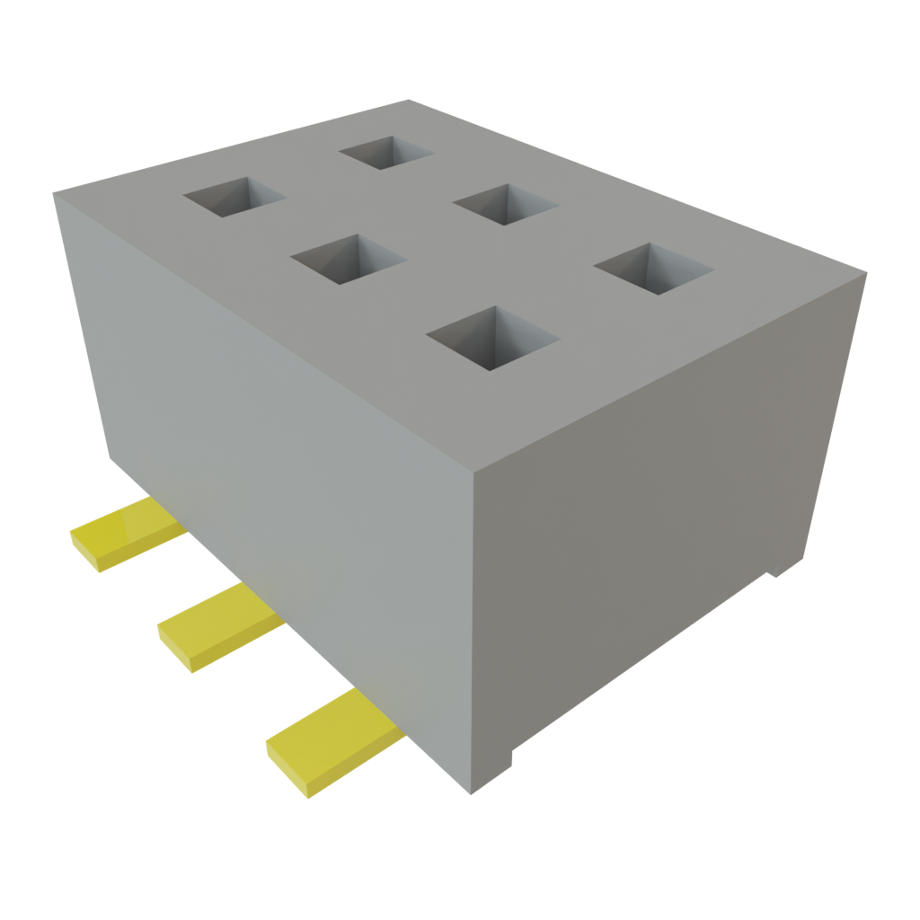 Samtec-CLP-103-02-G-D Connector Headers and PCB Receptacles Conn Socket Strip SKT 6 POS 1.27mm Solder ST Top Entry SMD TIGER CLAW™ Bag
