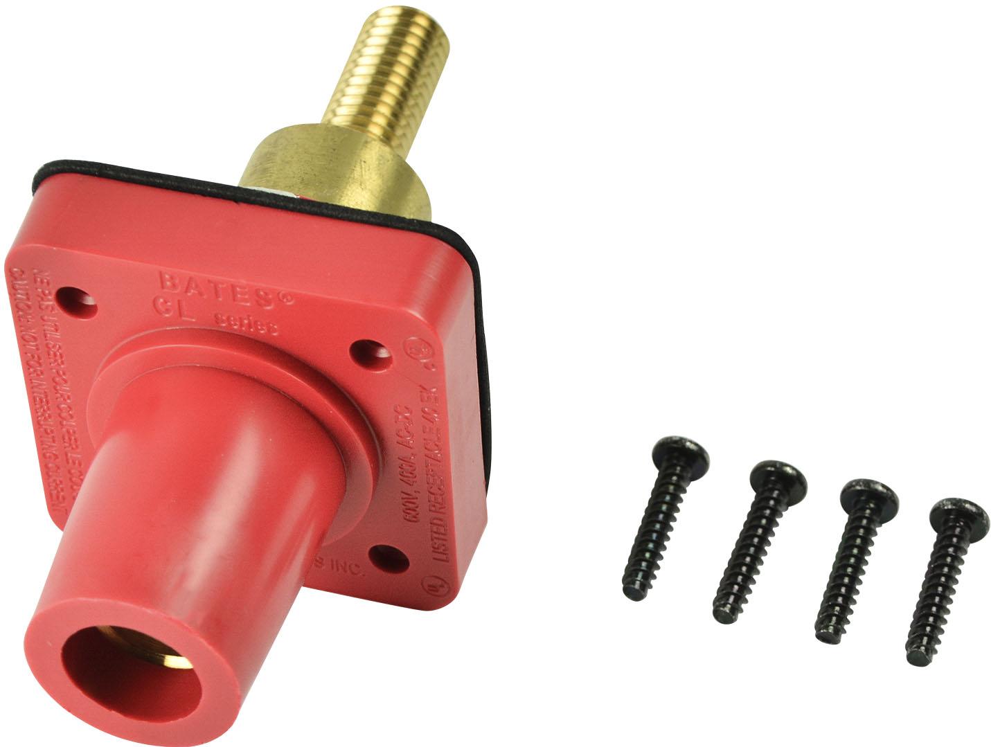 Marinco-CL40FRSBML-C Steckverbinder CL Series Panel Mounts (400A / 600V) Threaded Stud Female - Red (C ) Extended Shoulder