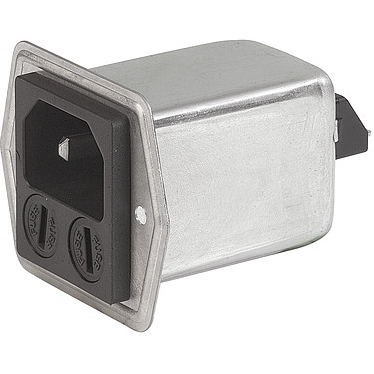 SCHURTER-5707.0603.313.21 Spannungsversorgungseingangsmodule Power Entry Module Filtered M 3 POS 250VAC 6A Fuse ST 1 Port Medical