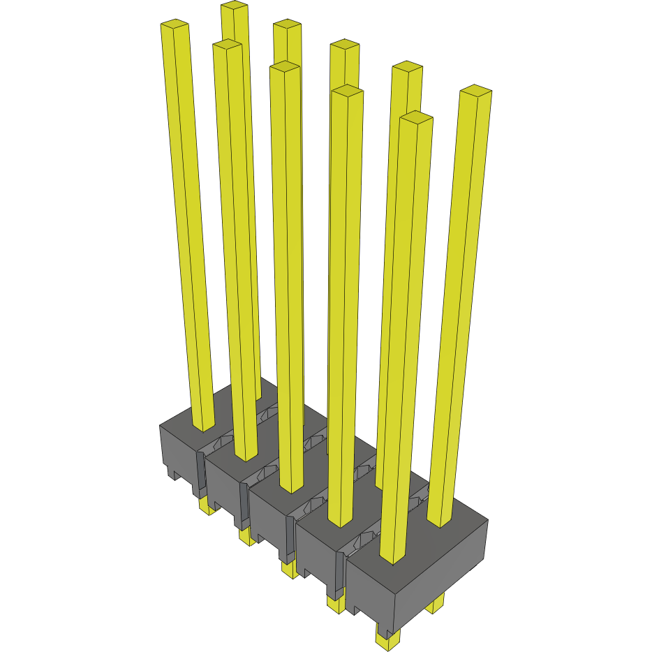 Samtec-MTSW-105-10-G-D-650 Cabezales del conector y receptáculos PCB Conn Unshrouded Header HDR 10 POS 2.54mm Solder ST Top Entry Thru-Hole Bulk