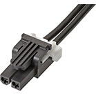 Molex-1451350203 Cable Assembly AC Power Mini-Fit TPA2-to-Mini-Fit TPA2 Off-the-Shelf (OTS) Cable Assembly, Single Row, 300.00mm Length, 2 Circuits, Black