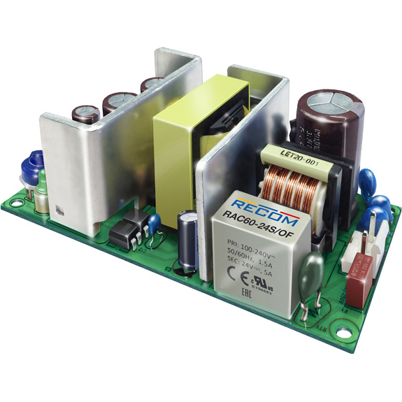 RECOM Power-RAC60-05S/OF Alimentation électrique CA en CC AC/DC Power Supply Single-OUT 5V 10A 50W 6-Pin Box