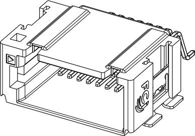 Amphenol Communications Solutions-10143785-216KLF Embases de raccordement et réceptacles PCB Conn Shrouded Header HDR 16 POS 1.27mm Solder RA Side Entry SMD T/R