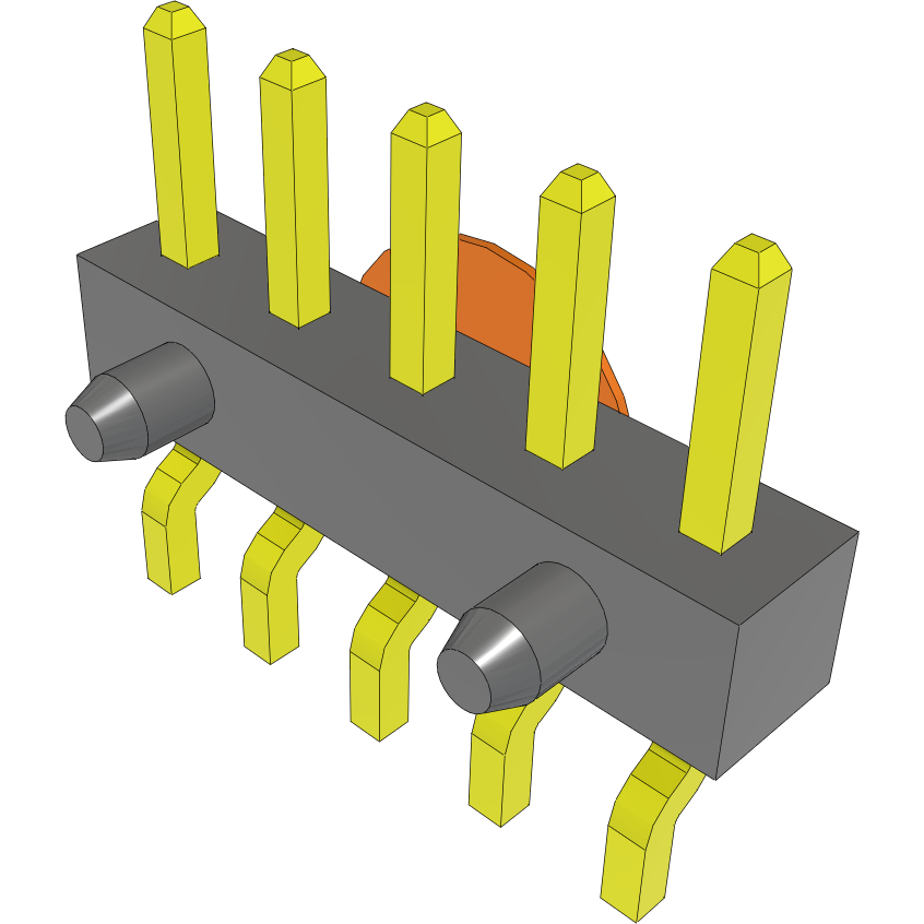 Samtec-MMT-105-01-L-SH-A-K Steckverbinderleisten und Leiterplattenbuchsen Conn Unshrouded Header HDR 5 POS 2mm Solder RA Side Entry SMD Tube