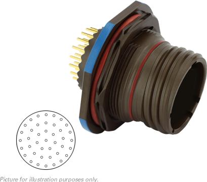 SOURIAU-8D7C21W41PA Connettore circolare Conn Circular PIN 41 POS Solder ST Jam Nut 41 Terminal 1 Port