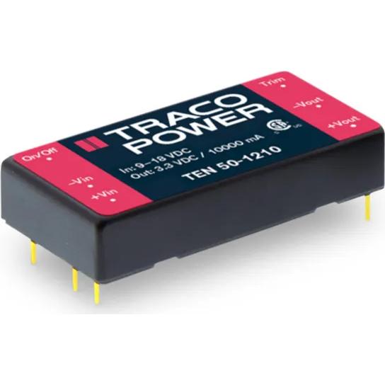TRACO Electronic AG-TEN 50-1212 DC/DC-Wandler und Spannungsreglermodul Module DC-DC 12VIN 1-OUT 12V 4.167A 50W 6-Pin