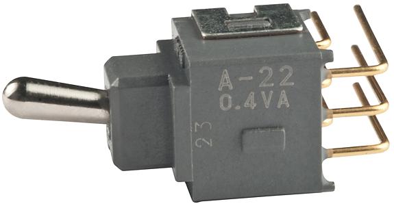 NKK Switches-A23AP Kippschalter Switch Toggle ON OFF ON DPDT Bat Lever PC Pins 0.1A 28VAC 28VDC 0.4VA PC Mount